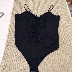 Elegant Black Lace Bodysuit